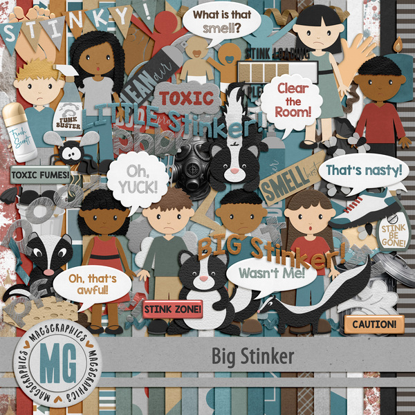Big Stinker Kit Digital Art - Digital Scrapbooking Kits