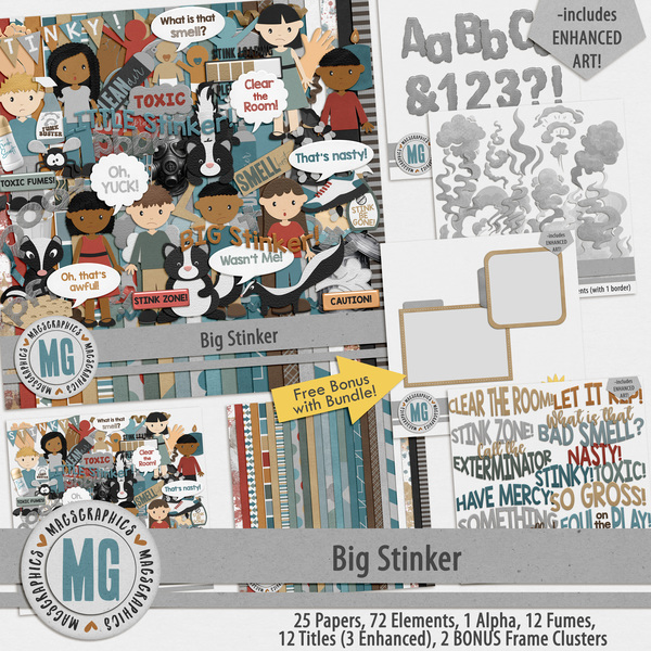 Big Stinker Bundle Digital Art - Digital Scrapbooking Kits