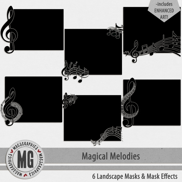 Magical Melodies Masks & Effects Digital Art - Digital Scrapbooking Kits