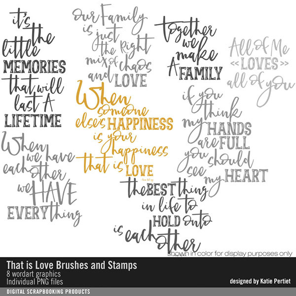 That is Love Brushes and Stamps Digital Art - Digital Scrapbooking Kits