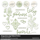 Vintage Artistry Sage Chipboard Stickers