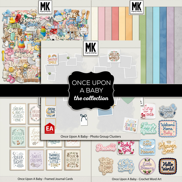 Once Upon A Baby - The Collection Digital Art - Digital Scrapbooking Kits