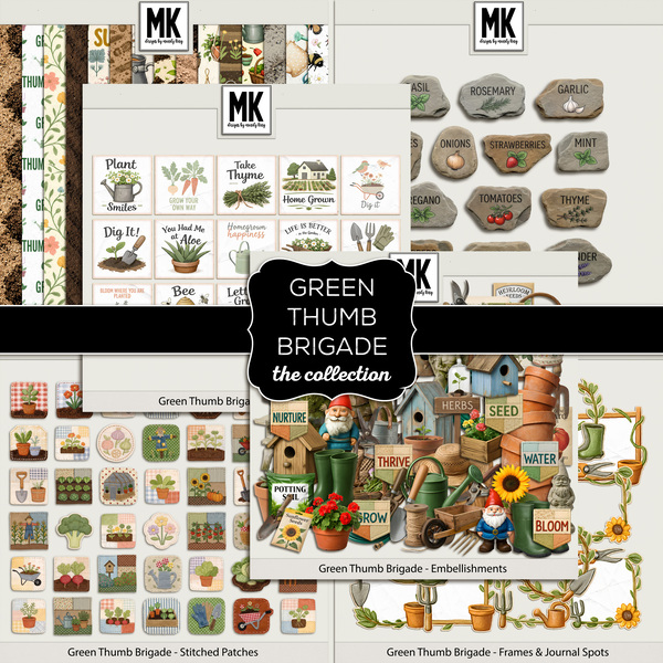 Green Thumb Brigade - The Collection Digital Art - Digital Scrapbooking Kits
