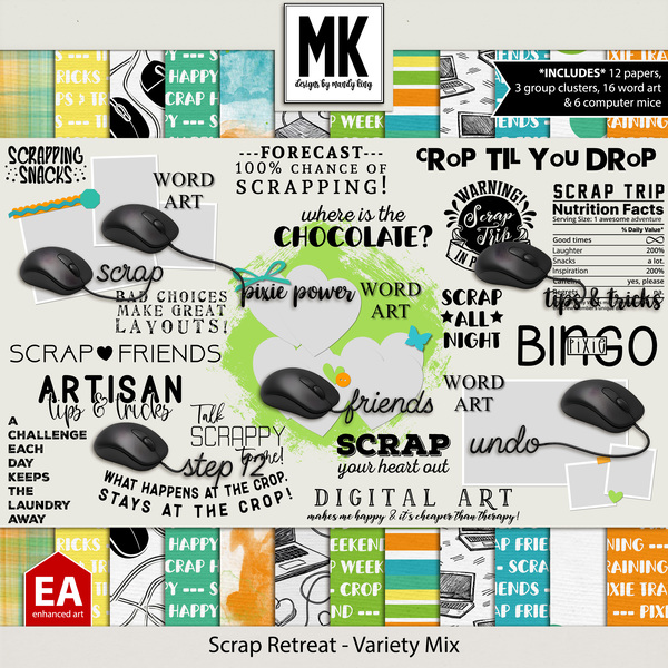 Scrap Retreat - Variety Mix Digital Art - Digital Scrapbooking Kits