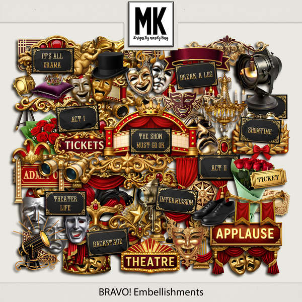 Bravo! Embellishments Digital Art - Digital Scrapbooking Kits