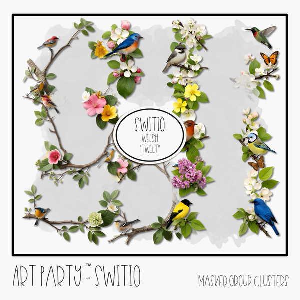 Switio - Masked Group Clusters Digital Art - Digital Scrapbooking Kits