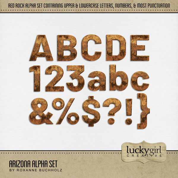 Arizona Alpha Set Digital Art - Digital Scrapbooking Kits