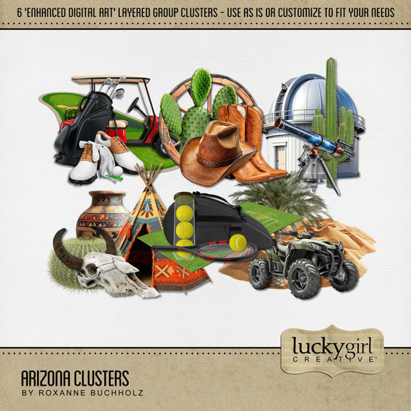 Arizona Clusters Digital Art - Digital Scrapbooking Kits