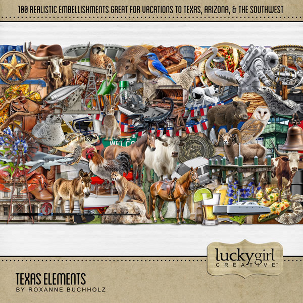 Texas Elements Digital Art - Digital Scrapbooking Kits