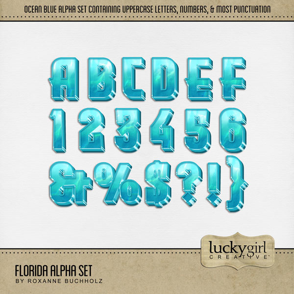 Florida Alpha Set Digital Art - Digital Scrapbooking Kits