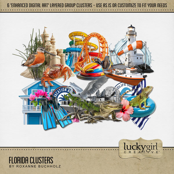 Florida Clusters Digital Art - Digital Scrapbooking Kits