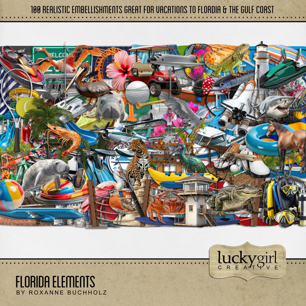 Florida Elements Digital Art - Digital Scrapbooking Kits