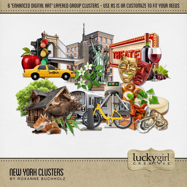 New York Clusters Digital Art - Digital Scrapbooking Kits