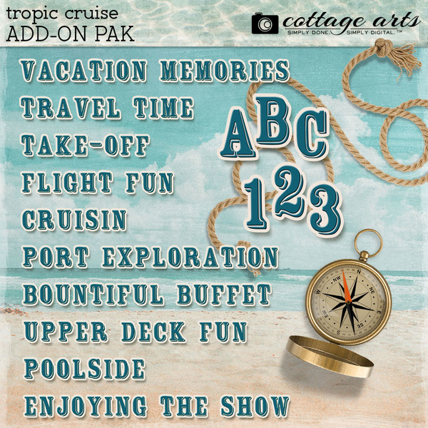 Tropic Cruise Add-on Pak Digital Art - Digital Scrapbooking Kits