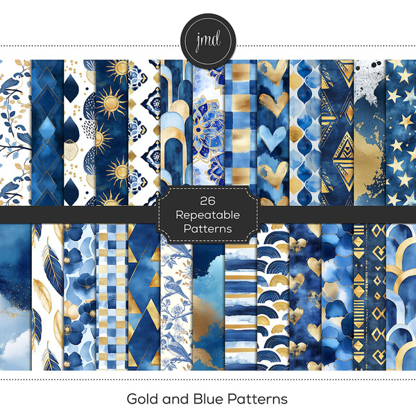 Gold and Blue Patterns