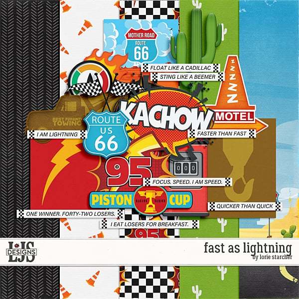 Fast As Lightning Digital Art - Digital Scrapbooking Kits