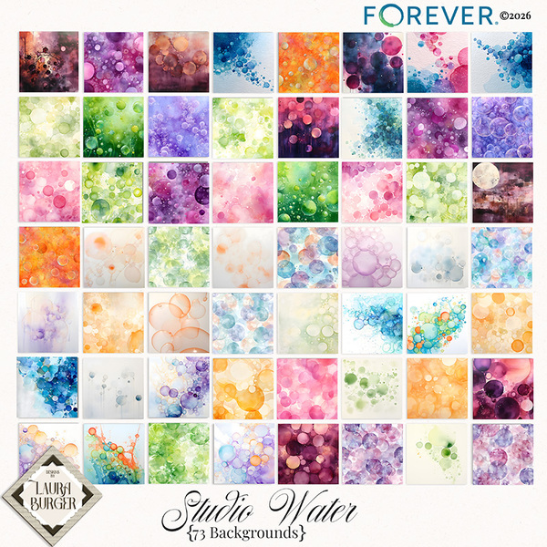 Studio Water Papers Digital Art - Digital Scrapbooking Kits