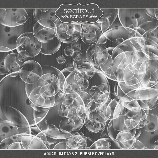 Aquarium Days 2 - Bubble Overlays Digital Art - Digital Scrapbooking Kits
