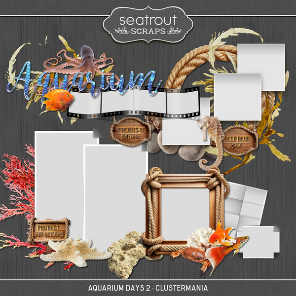 Aquarium Days 2 - ClusterMania Digital Art - Digital Scrapbooking Kits