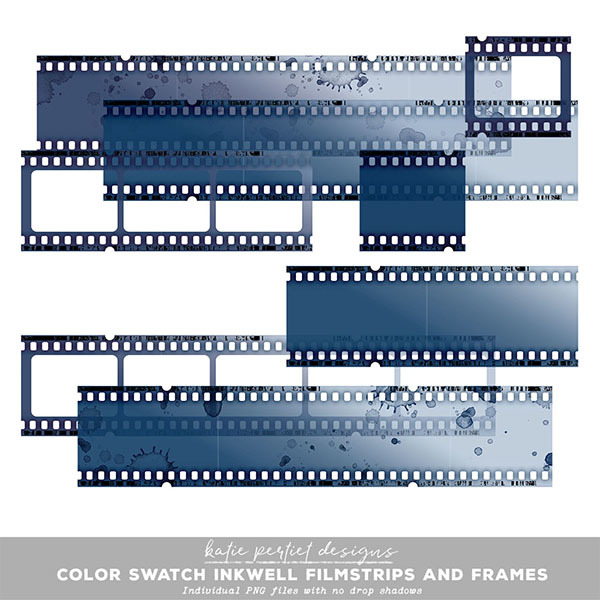 Color Swatch Inkwell Filmstrips and Frames Digital Art - Digital Scrapbooking Kits
