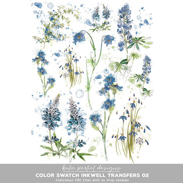 Color Swatch Inkwell Transfers 02 Digital Art - Digital Scrapbooking Kits