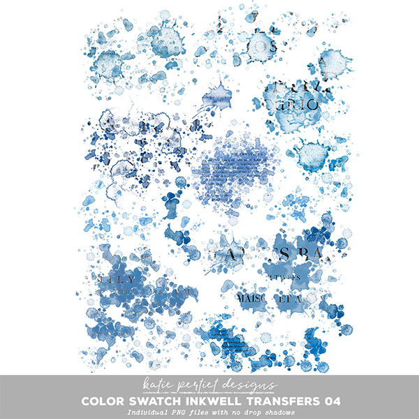 Color Swatch Inkwell Transfers 04 Digital Art - Digital Scrapbooking Kits