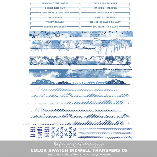 Color Swatch Inkwell Transfers 05 Digital Art - Digital Scrapbooking Kits