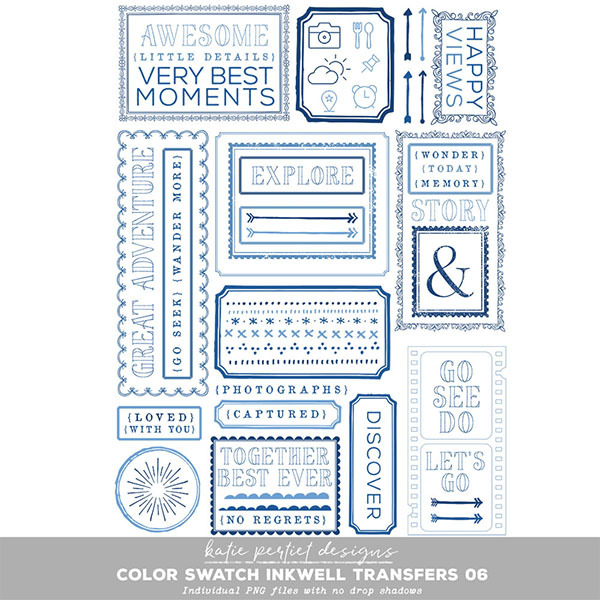 Color Swatch Inkwell Transfers 06 Digital Art - Digital Scrapbooking Kits