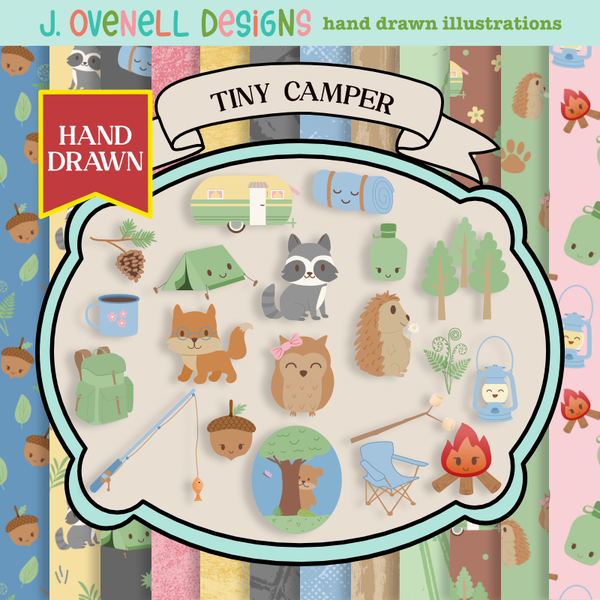 Tiny Camper Digital Art - Digital Scrapbooking Kits