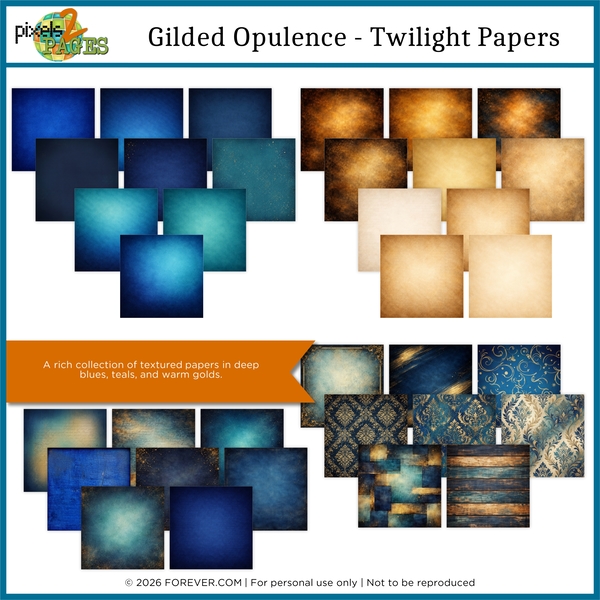 Gilded Opulence - Twilight Papers Digital Art - Digital Scrapbooking Kits