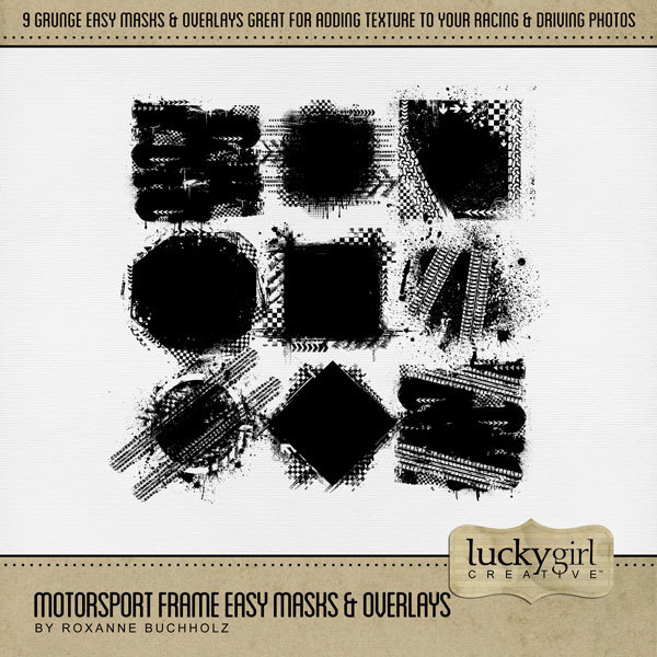 Motorsport Frame Easy Masks & Overlays Digital Art - Digital Scrapbooking Kits