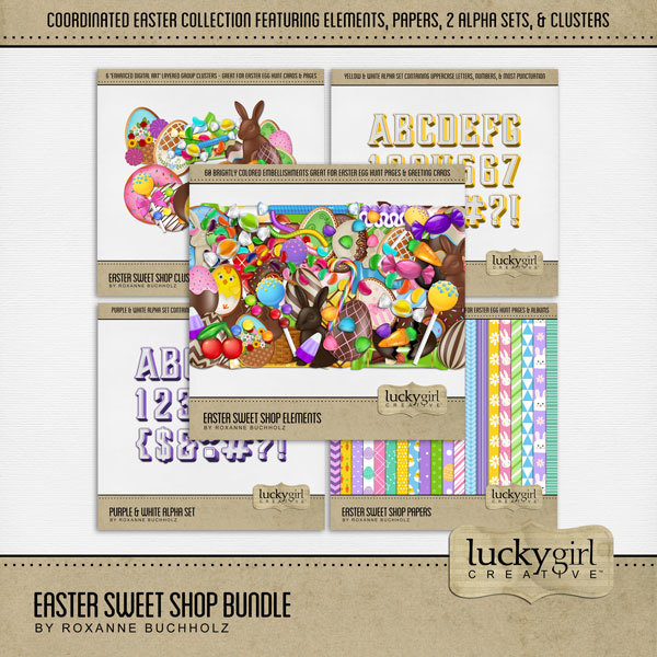 Easter Sweet Shop Bundle Digital Art - Digital Scrapbooking Kits