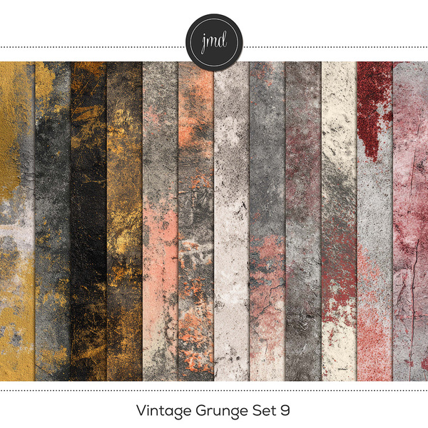Vintage Grunge Set 9 Digital Art - Digital Scrapbooking Kits