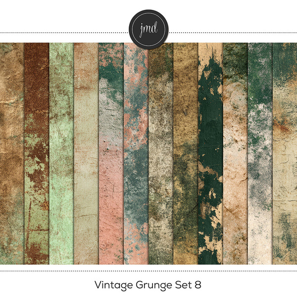 Vintage Grunge Set 8 Digital Art - Digital Scrapbooking Kits