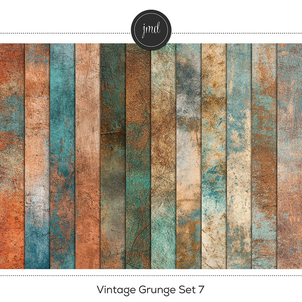 Vintage Grunge Set 7 Digital Art - Digital Scrapbooking Kits