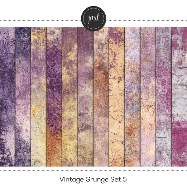 Vintage Grunge Set 5 Digital Art - Digital Scrapbooking Kits