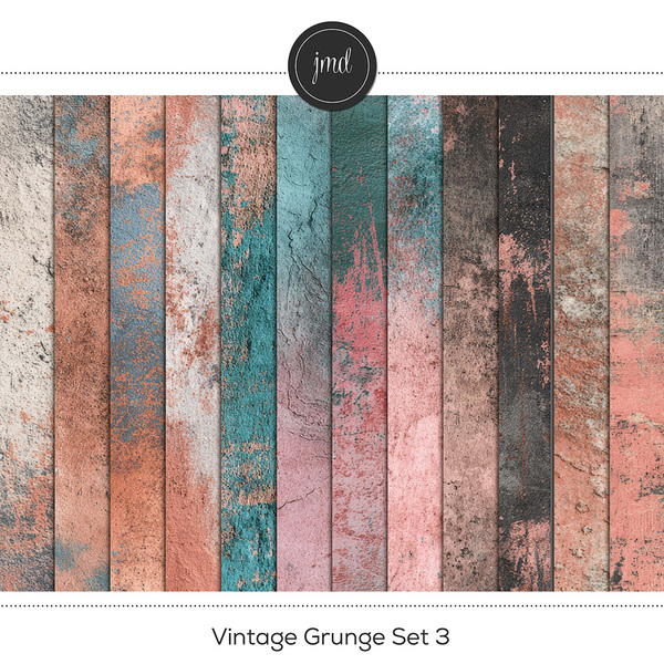 Vintage Grunge Set 3 Digital Art - Digital Scrapbooking Kits