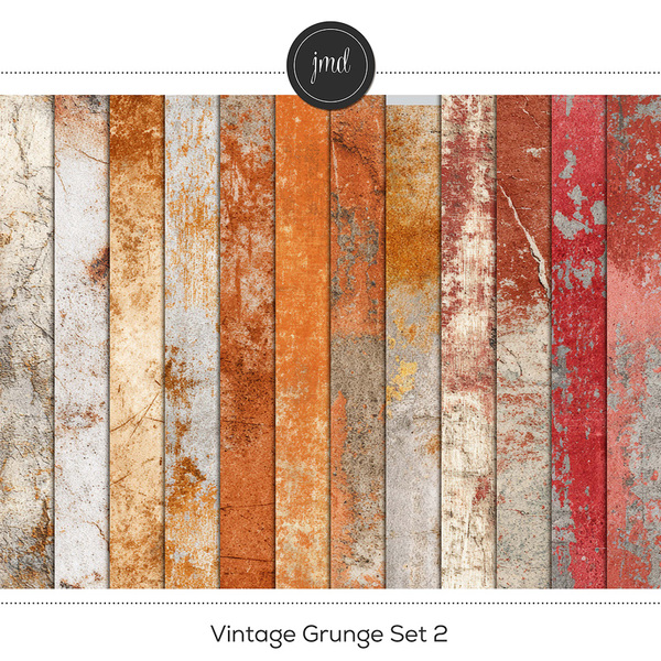 Vintage Grunge Set 2 Digital Art - Digital Scrapbooking Kits