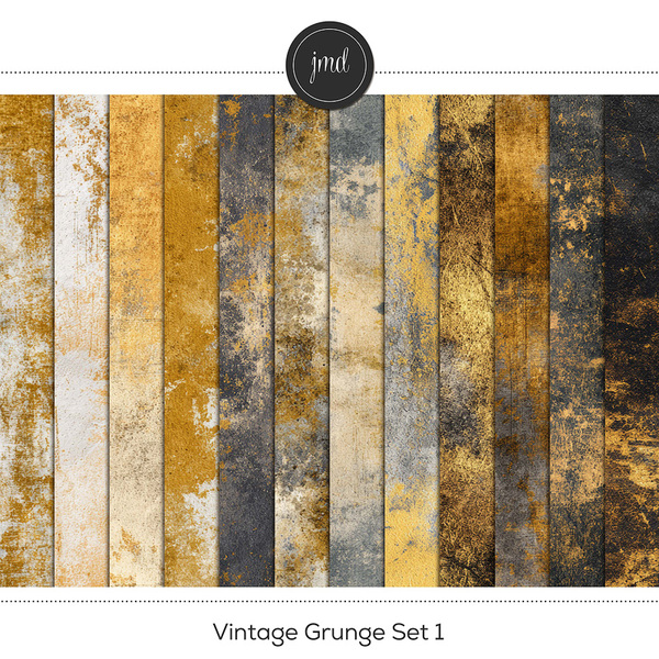 Vintage Grunge Set 1 Digital Art - Digital Scrapbooking Kits