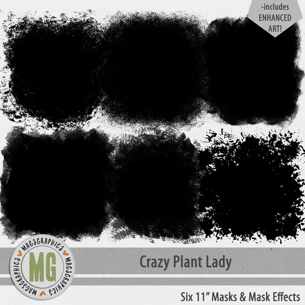 Crazy Plant Lady Masks & Effects Digital Art - Digital Scrapbooking Kits