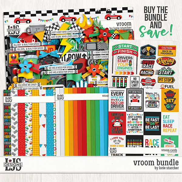 Vroom Bundle Digital Art - Digital Scrapbooking Kits
