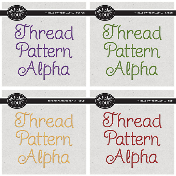 Thread Pattern Alpha Bundle Digital Art - Digital Scrapbooking Kits