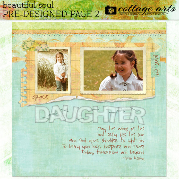 Beautiful Soul Pre-designed Page 2 Digital Art - Digital Scrapbooking Kits