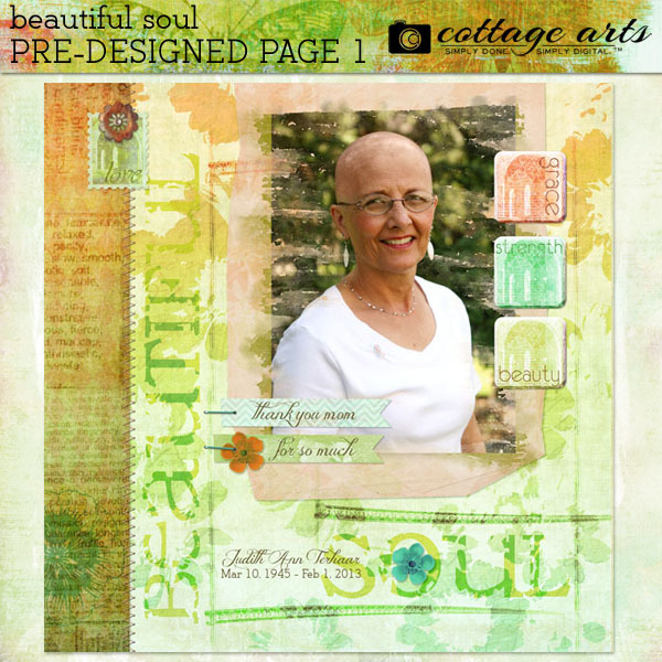 Beautiful Soul Pre-designed Page 1 Digital Art - Digital Scrapbooking Kits