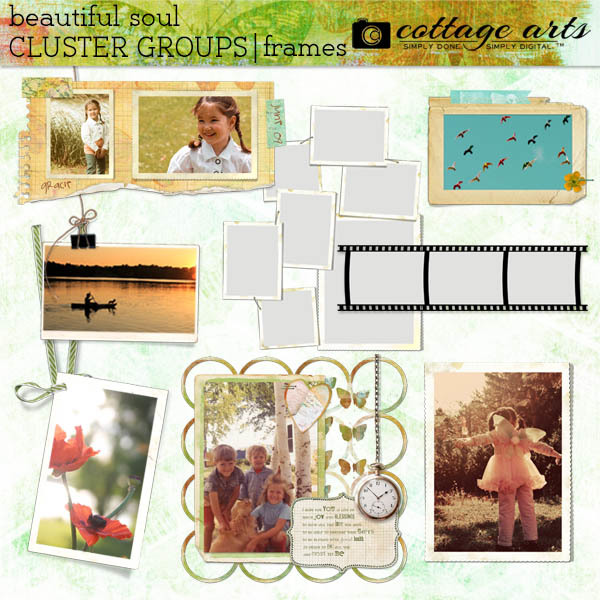 Beautiful Soul Cluster Groups - Frames Digital Art - Digital Scrapbooking Kits