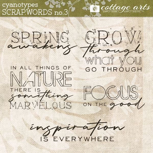 Cyanotypes 3 Scrap.Words Digital Art - Digital Scrapbooking Kits
