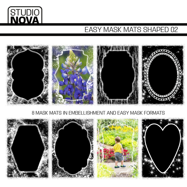 Easy Mask Mats Shaped 02 Digital Art - Digital Scrapbooking Kits