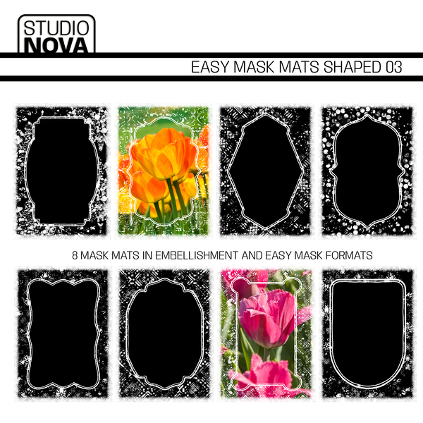 Easy Mask Mats Shaped 03 Digital Art - Digital Scrapbooking Kits