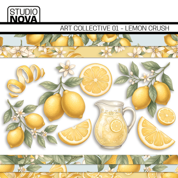 Art Collective 01 - Lemon Crush Digital Art - Digital Scrapbooking Kits