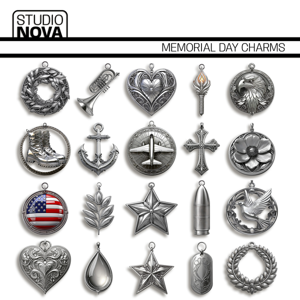 Memorial Day Charm Digital Art - Digital Scrapbooking Kits